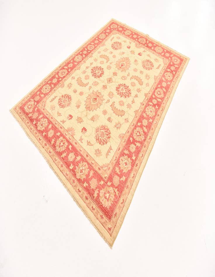 Detail image of  5' 11 x 9'  Hand Knotted Peshawar Ziegler Wool Rug