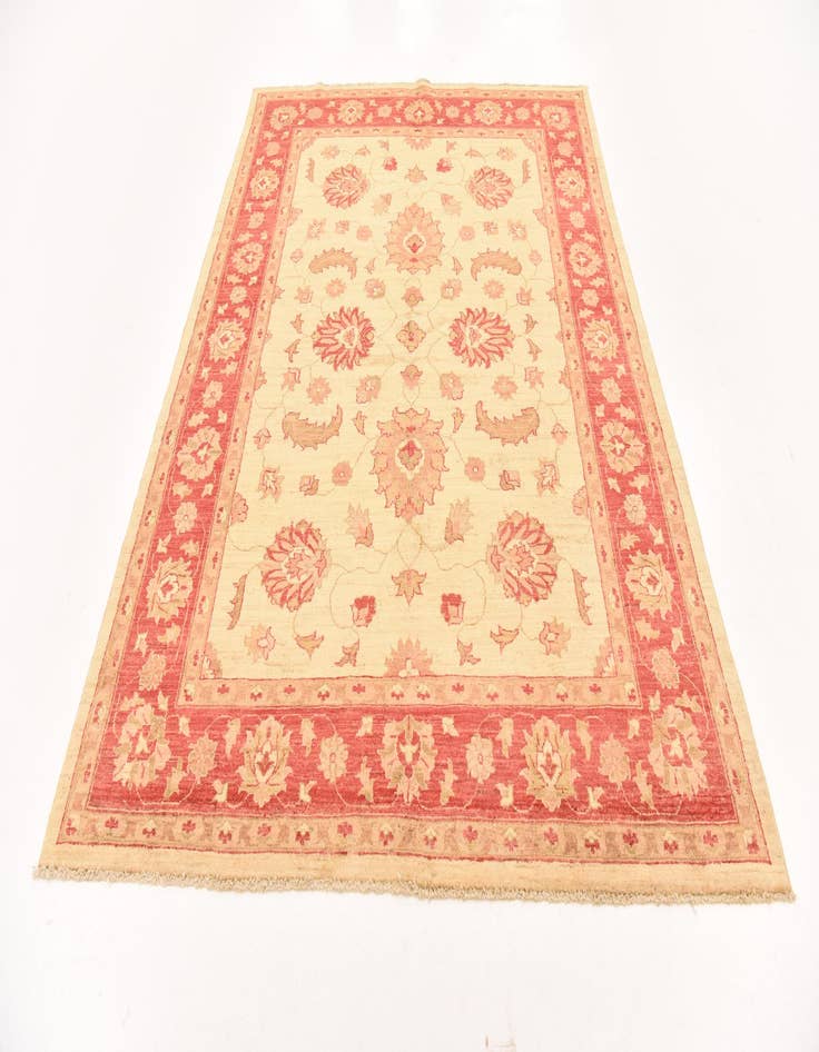 Detail image of  5' 11 x 9'  Hand Knotted Peshawar Ziegler Wool Rug