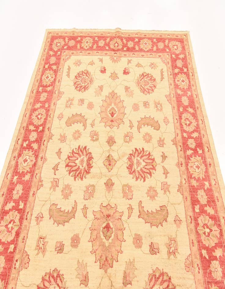 Detail image of  5' 11 x 9'  Hand Knotted Peshawar Ziegler Wool Rug