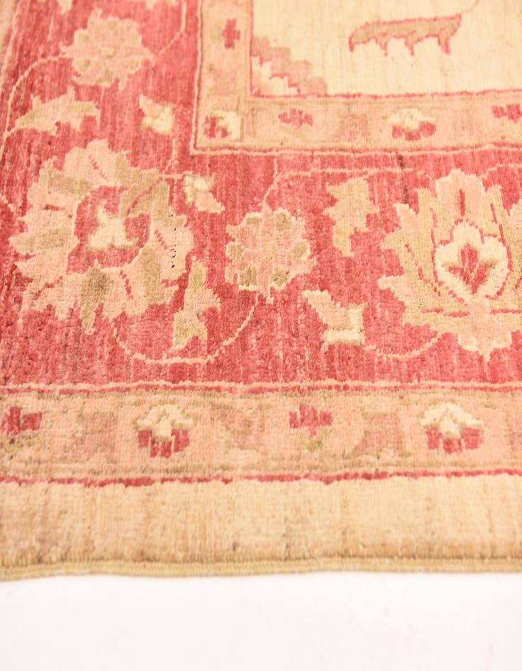 Detail image of  5' 11 x 9'  Hand Knotted Peshawar Ziegler Wool Rug