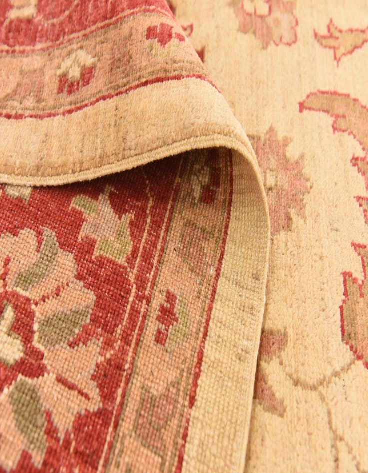 Detail image of  5' 11 x 9'  Hand Knotted Peshawar Ziegler Wool Rug