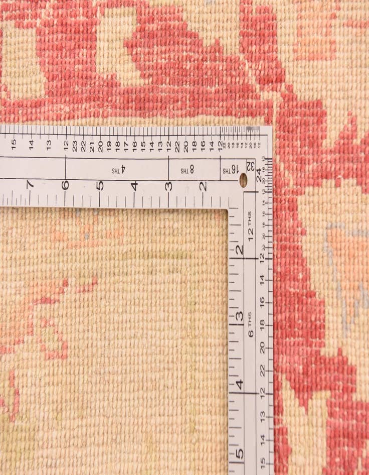 Detail image of  5' 8 x 8'  Hand Knotted Peshawar Ziegler Rug