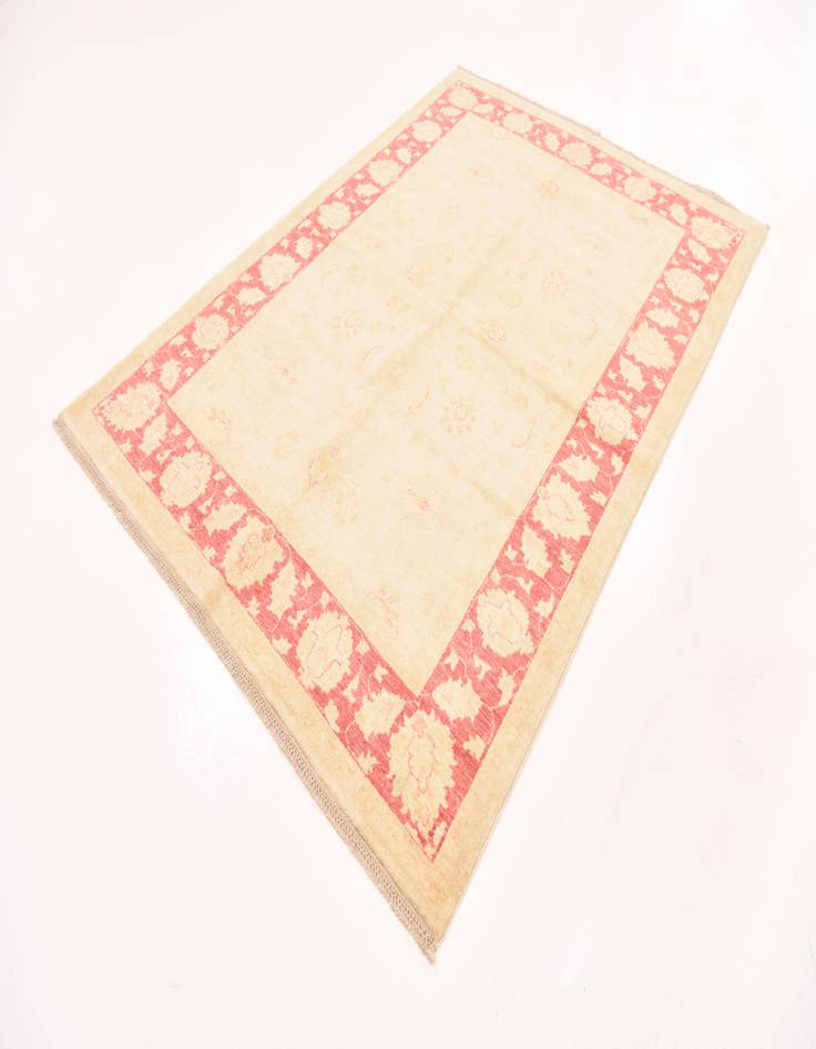 Detail image of  5' 8 x 8'  Hand Knotted Peshawar Ziegler Rug