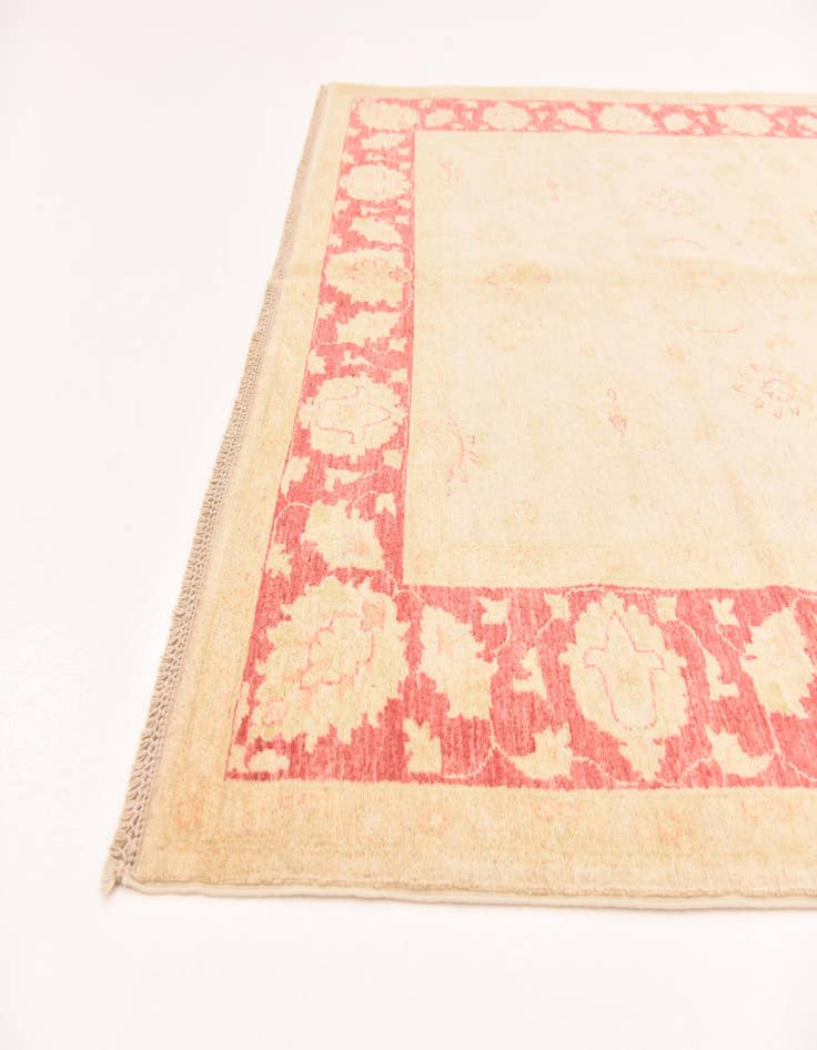 Detail image of  5' 8 x 8'  Hand Knotted Peshawar Ziegler Rug