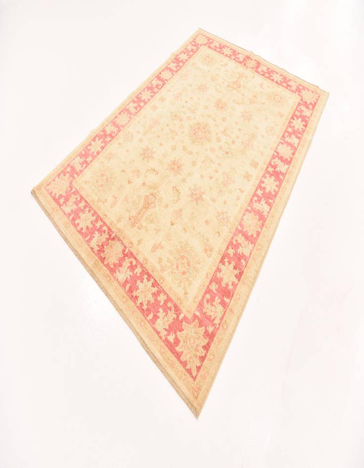 Detail image of  5' 7 x 8'  Hand Knotted Peshawar Ziegler Rug