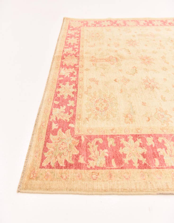 Detail image of  5' 7 x 8'  Hand Knotted Peshawar Ziegler Rug