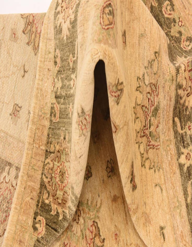 Detail image of  5' 8 x 8'  Hand Knotted Peshawar Ziegler Rug