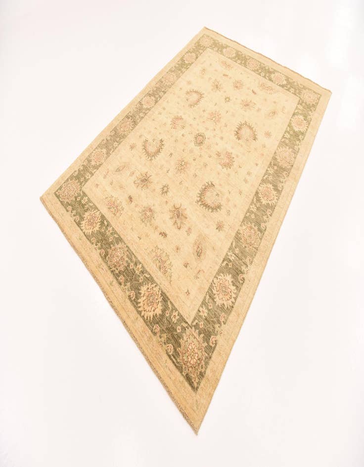 Detail image of  5' 8 x 8'  Hand Knotted Peshawar Ziegler Rug