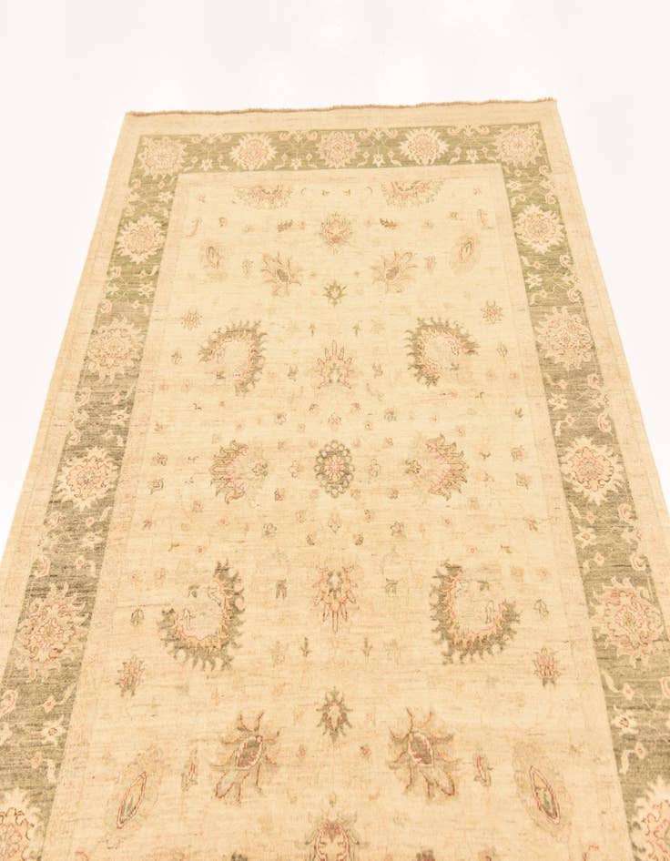 Detail image of  5' 8 x 8'  Hand Knotted Peshawar Ziegler Rug