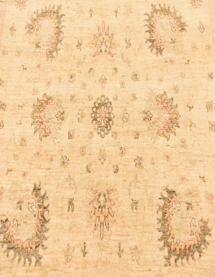 Detail image of  5' 8 x 8'  Hand Knotted Peshawar Ziegler Rug