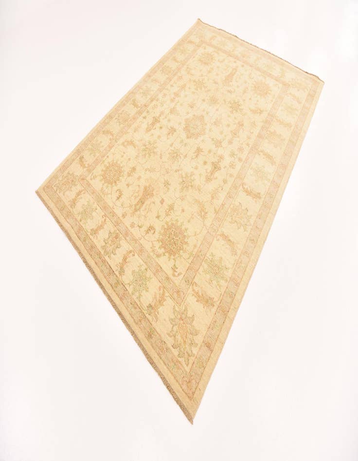 Detail image of  5' 8 x 8'  Hand Knotted Peshawar Ziegler Rug