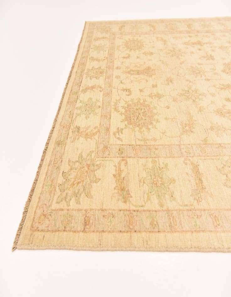 Detail image of  5' 8 x 8'  Hand Knotted Peshawar Ziegler Rug