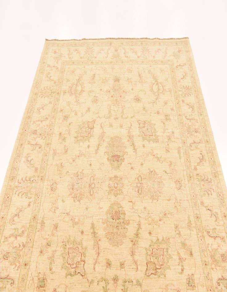 Detail image of  5' 10 x 8'  Hand Knotted Peshawar Ziegler Rug