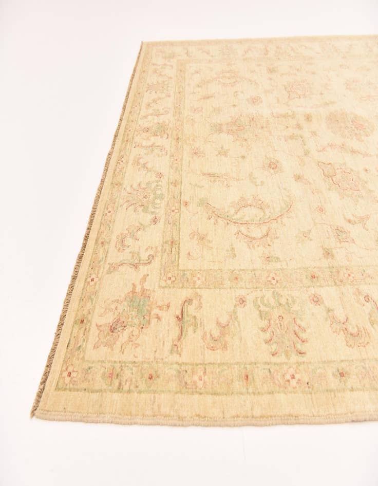 Detail image of  5' 10 x 8'  Hand Knotted Peshawar Ziegler Rug