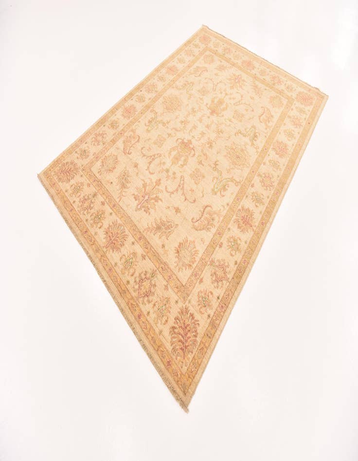 Detail image of  5' 9 x 8'  Hand Knotted Peshawar Ziegler Rug