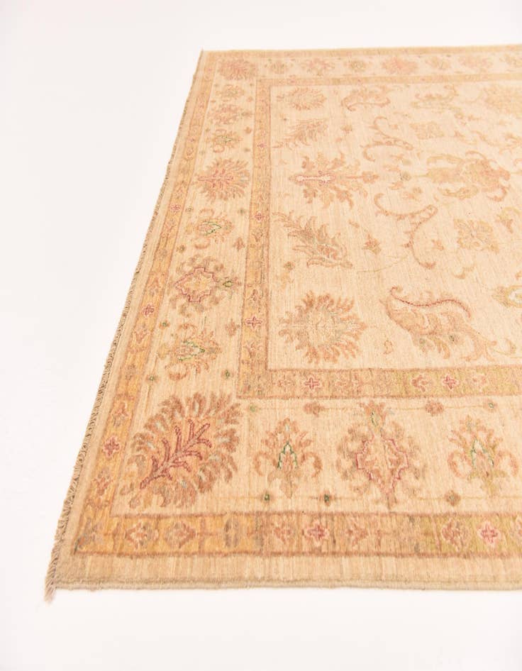 Detail image of  5' 9 x 8'  Hand Knotted Peshawar Ziegler Rug