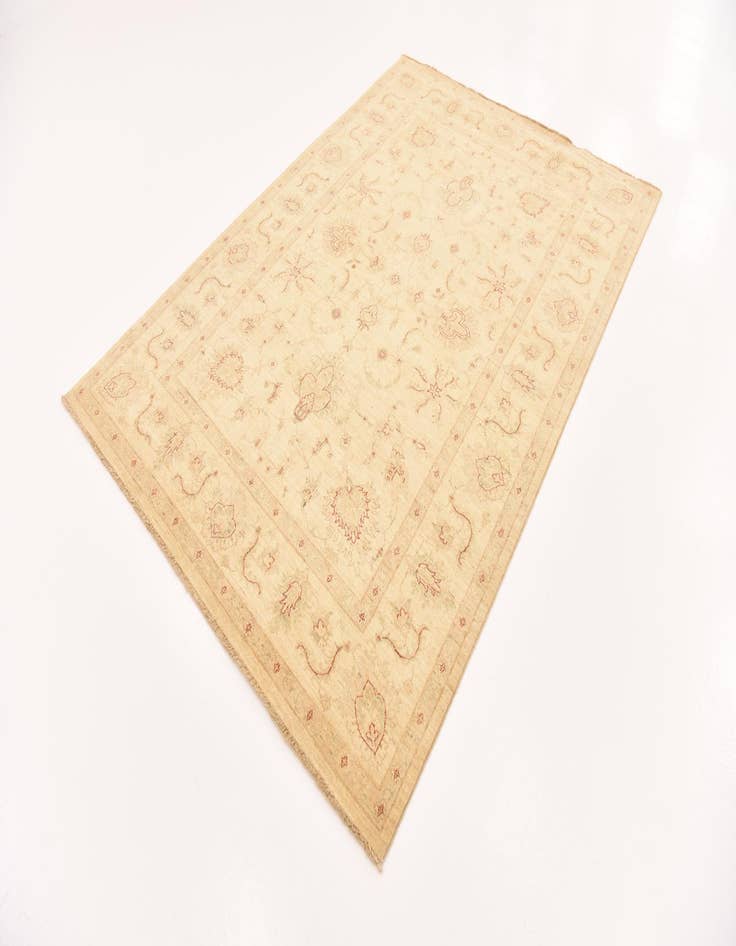 Detail image of  5' 8 x 8'  Hand Knotted Peshawar Ziegler Rug