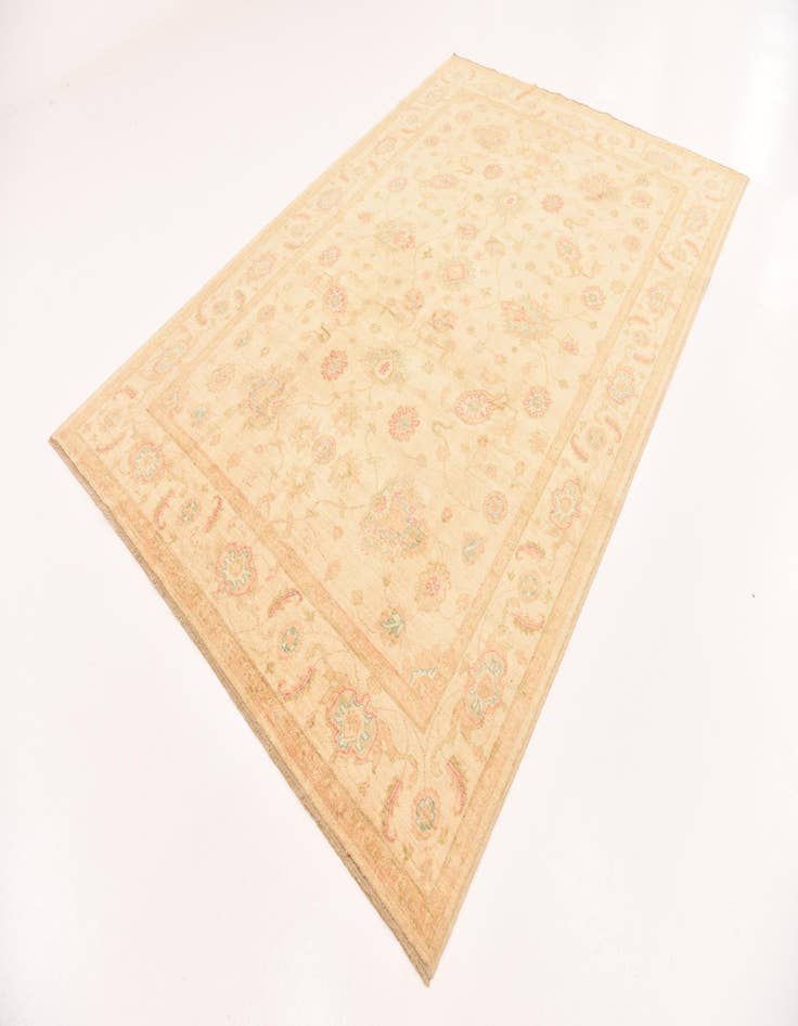 Detail image of  6' 8 x 10'  Hand Knotted Peshawar Ziegler Rug