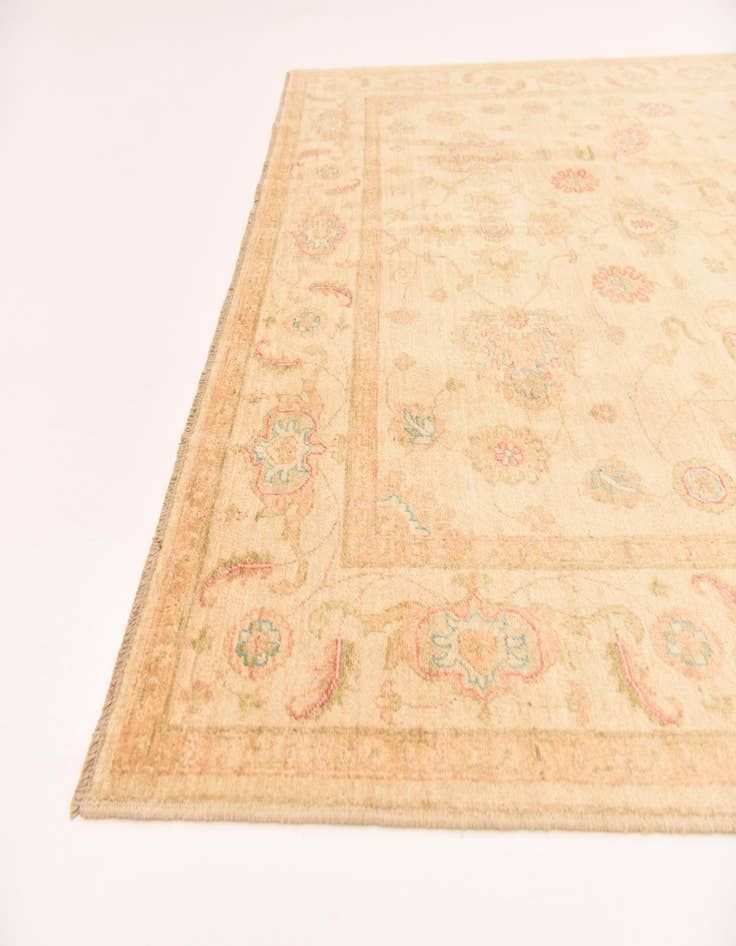 Detail image of  6' 8 x 10'  Hand Knotted Peshawar Ziegler Rug