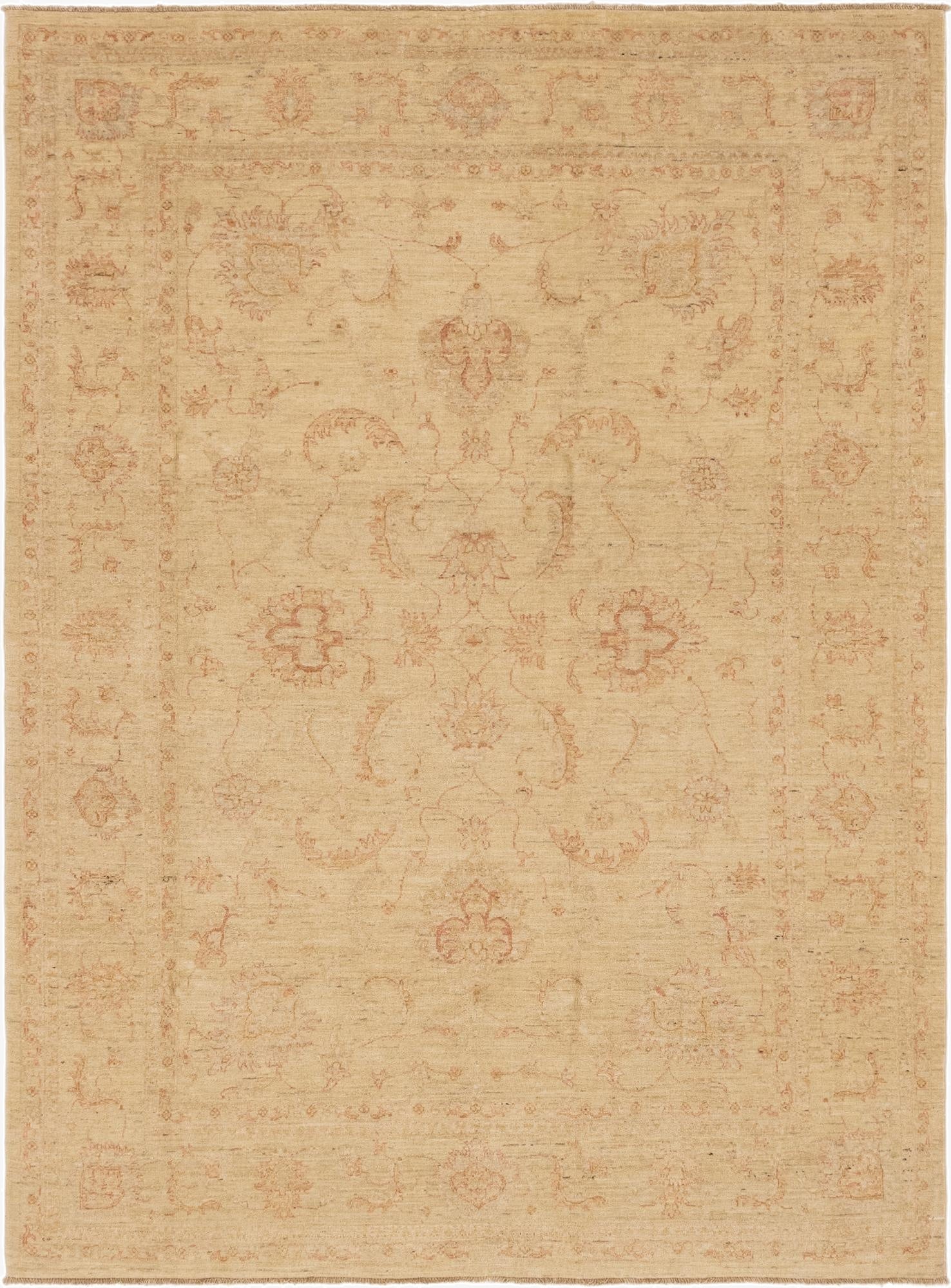  6' 10 x 9' 2  Hand Knotted Peshawar Ziegler Rug