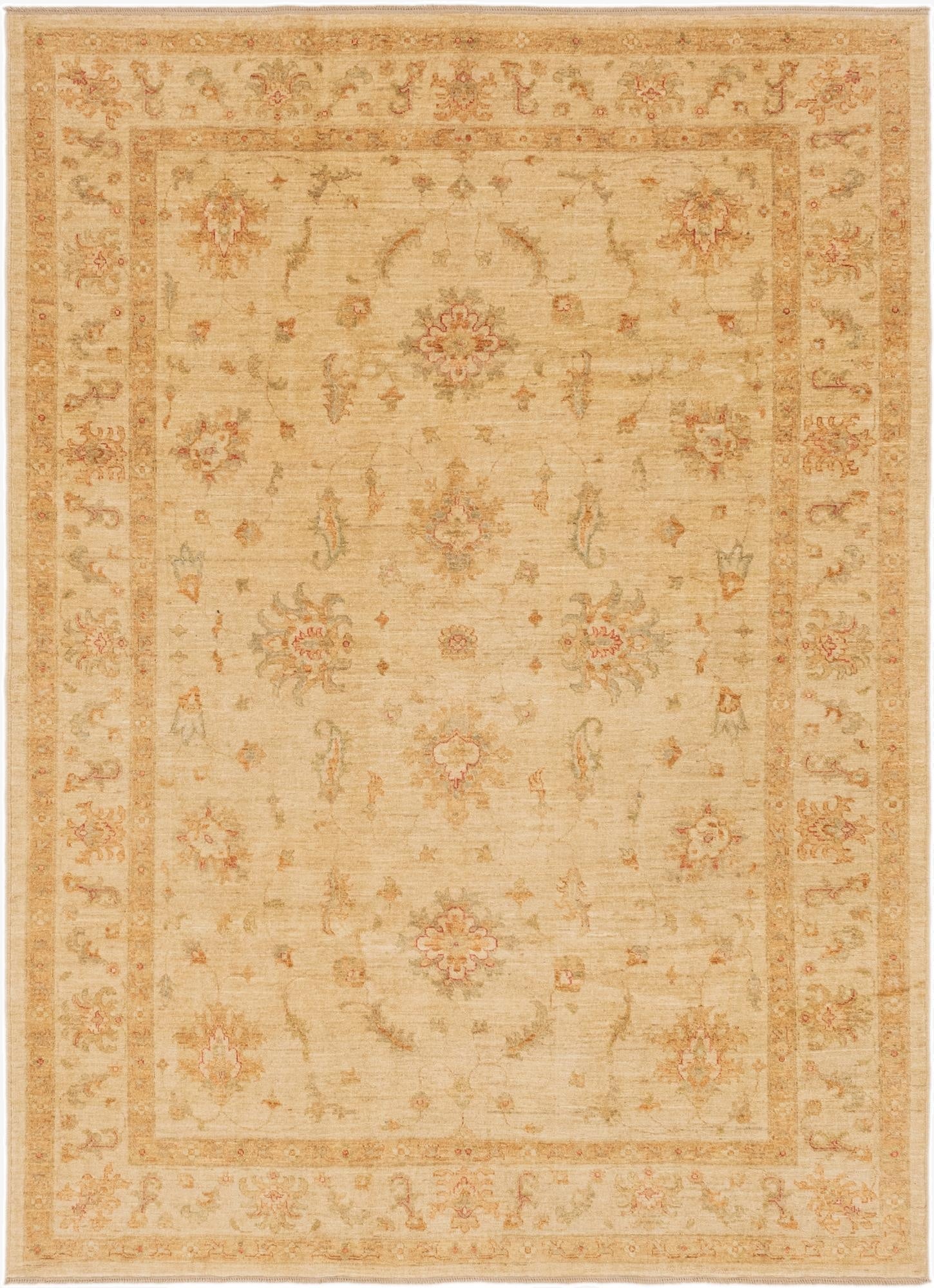  6' 8 x 9' 1  Hand Knotted Peshawar Ziegler Rug