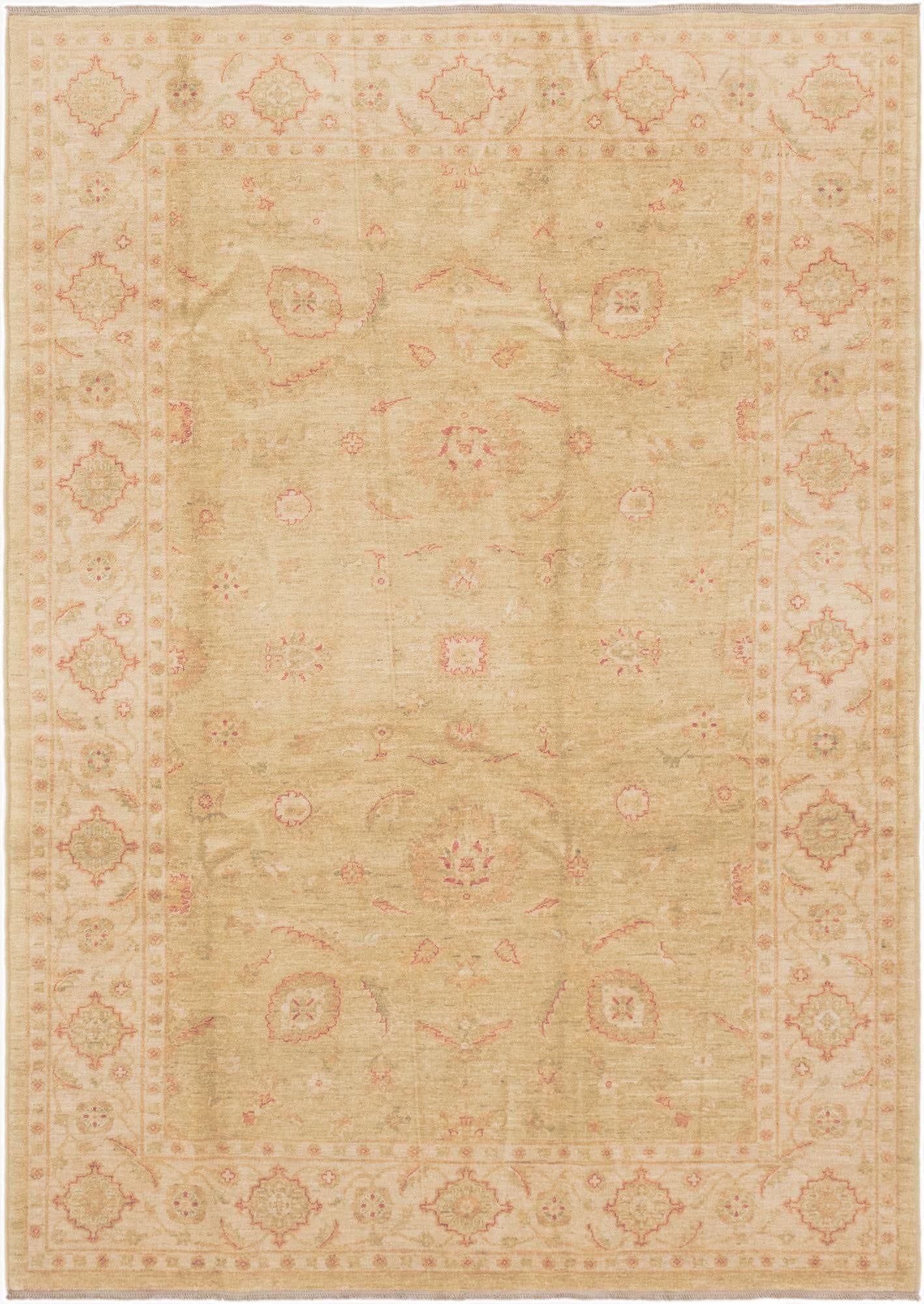  6' 9 x 9' 7  Hand Knotted Peshawar Ziegler Rug