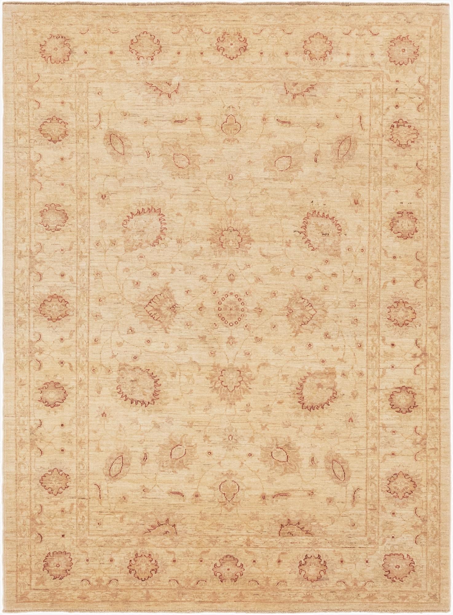  5' 7 x 7' 7  Hand Knotted Peshawar Ziegler Rug