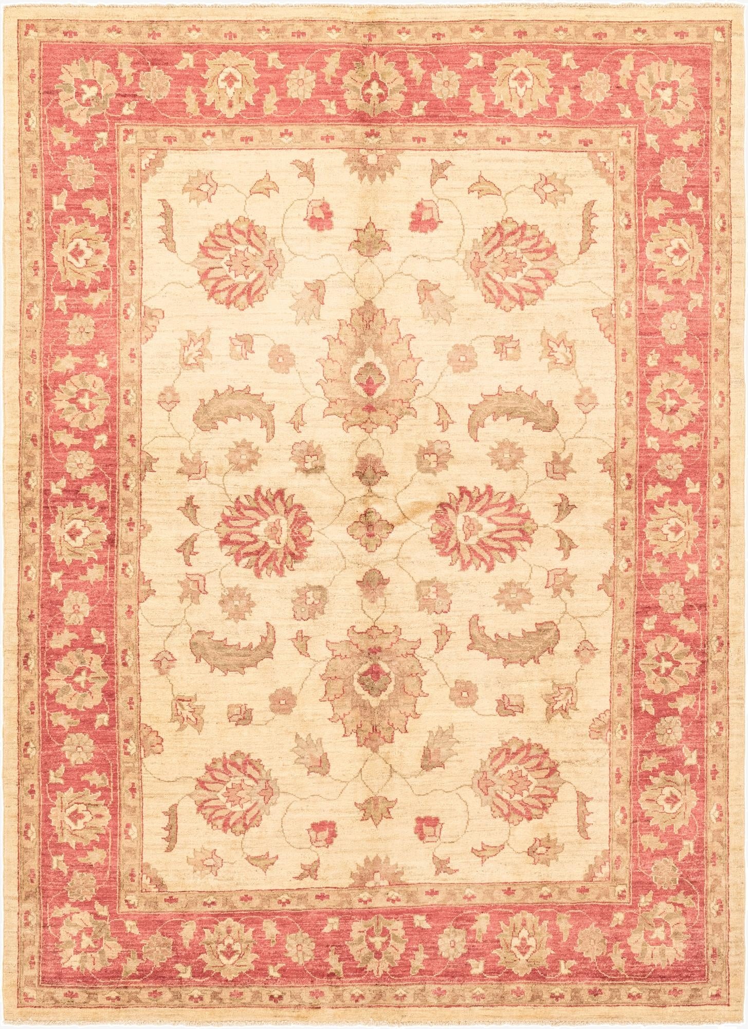  5' 11 x 9'  Hand Knotted Peshawar Ziegler Wool Rug