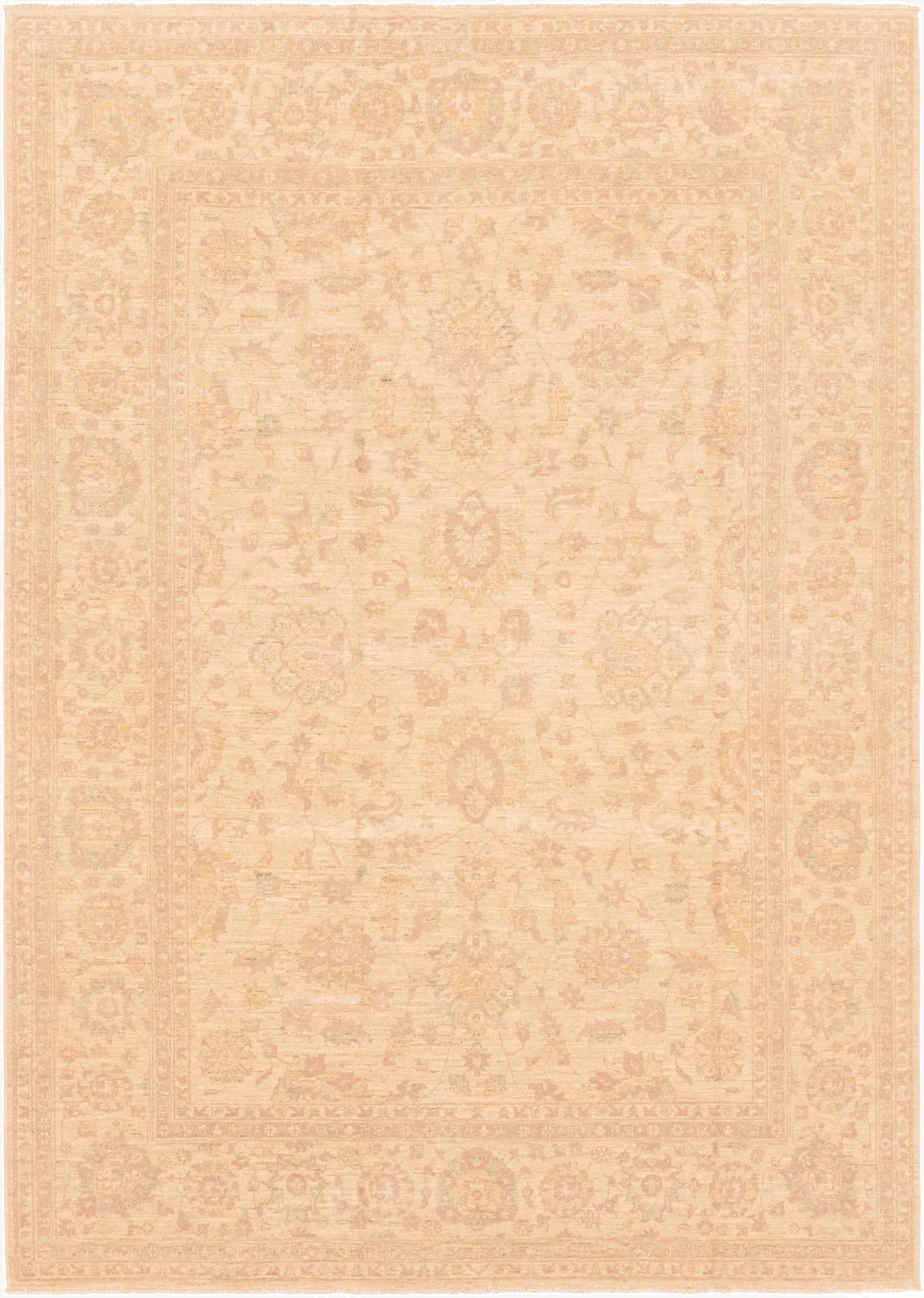  6' 11 x 9' 9  Hand Knotted Peshawar Ziegler Rug