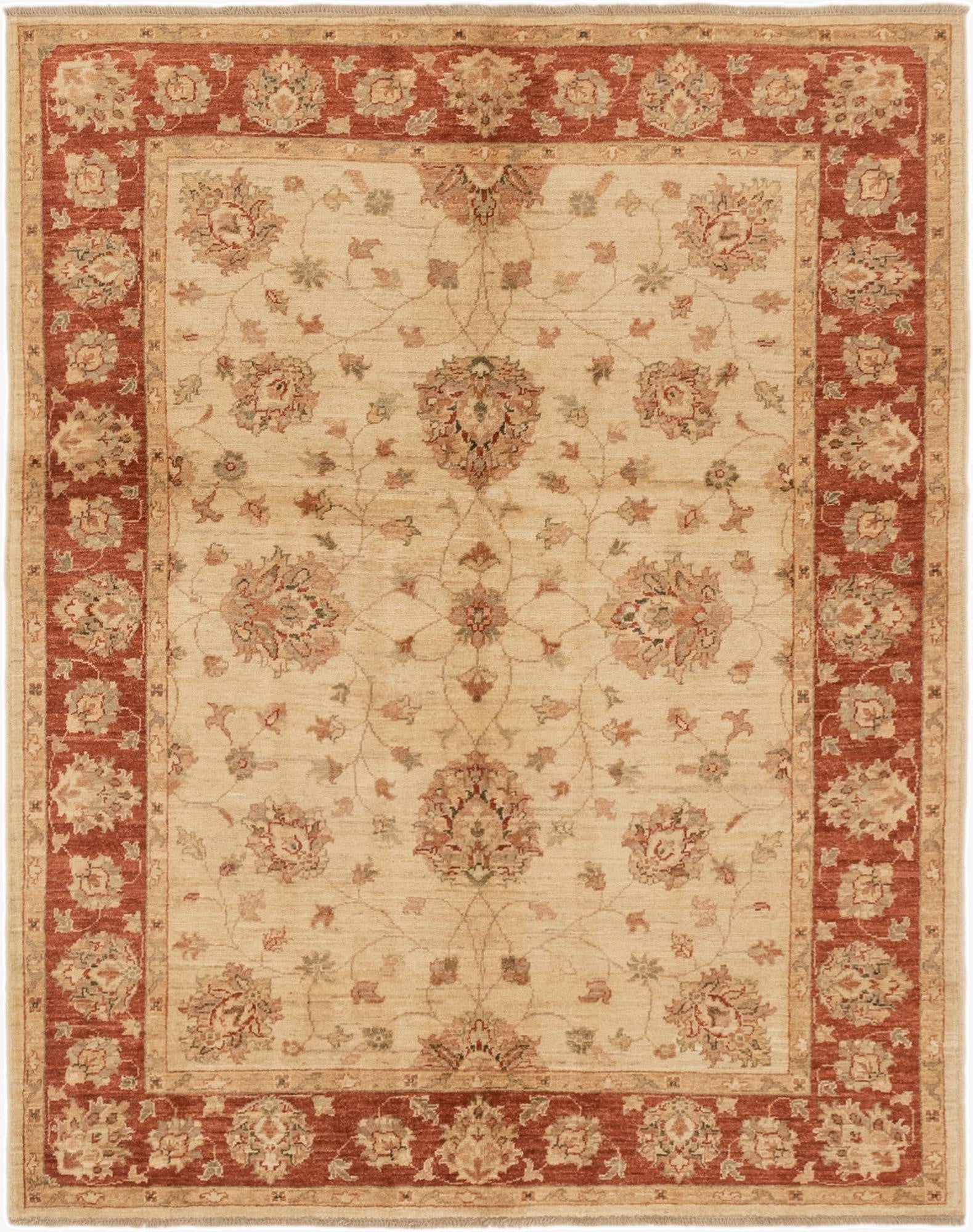  5' x 6' 6  Hand Knotted Peshawar Ziegler Rug