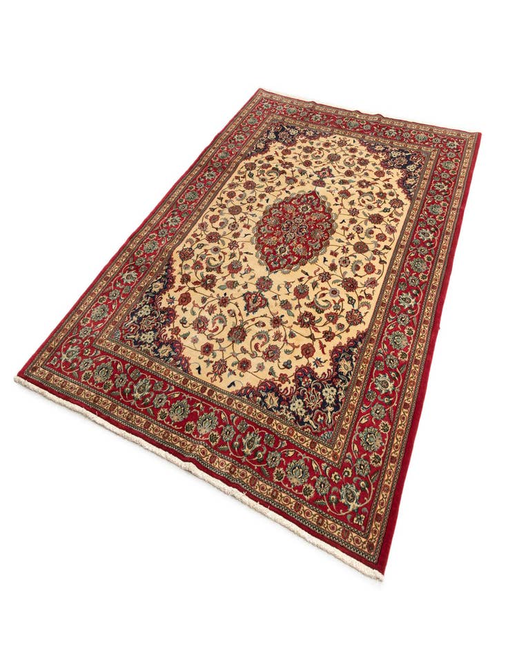 Detail image of  6' 10 x 9' 7  Hand Knotted Qom Persian Rug