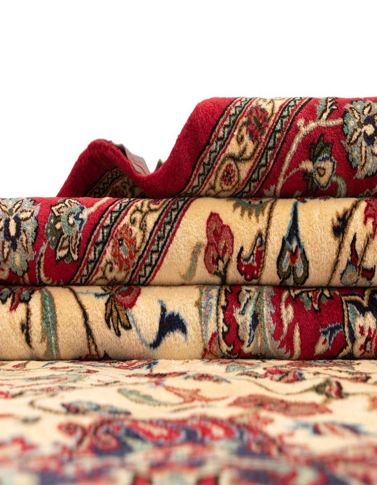 Detail image of  6' 10 x 9' 7  Hand Knotted Qom Persian Rug