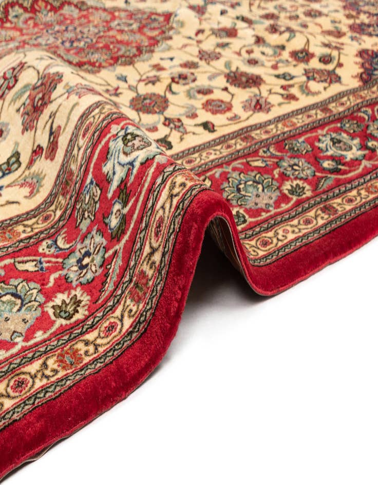 Detail image of  6' 10 x 9' 7  Hand Knotted Qom Persian Rug