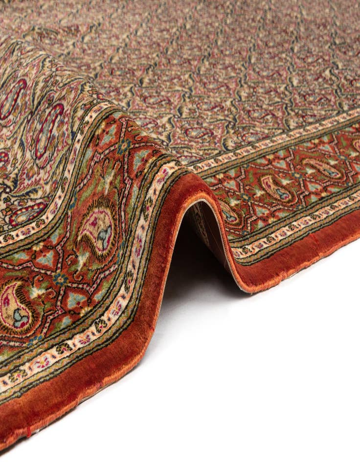 Detail image of  6' 4 x 9' 5  Hand Knotted Qom Persian Rug