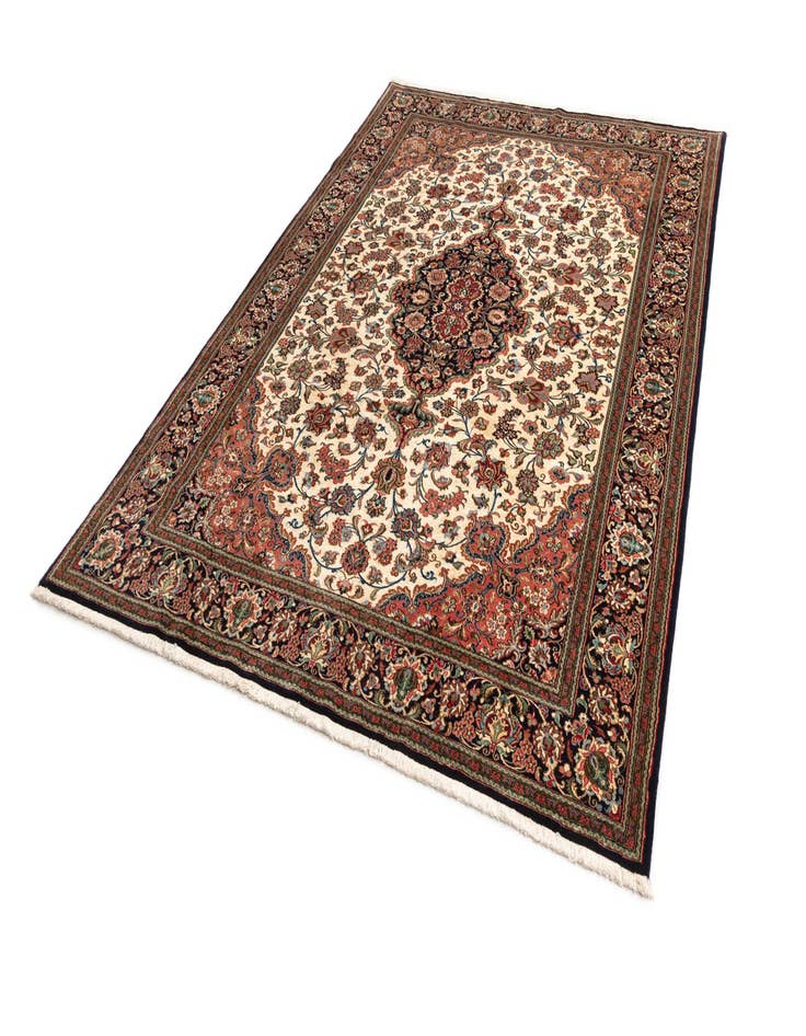 Detail image of  6' 8 x 9' 7  Hand Knotted Qom Persian Rug