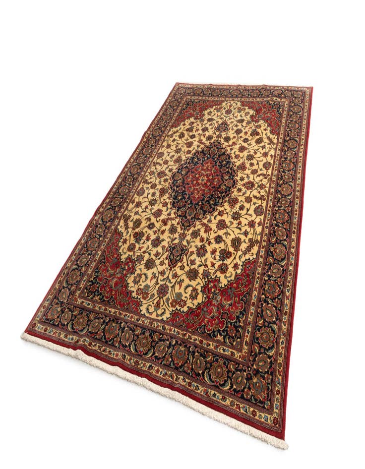 Detail image of  6' 8 x 10' 3  Hand Knotted Qom Persian Rug