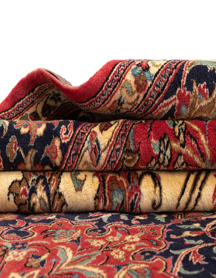 Detail image of  6' 8 x 10' 3  Hand Knotted Qom Persian Rug