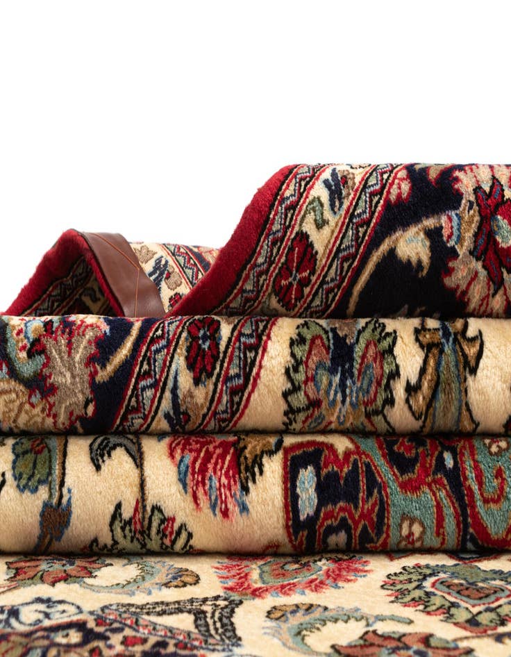 Detail image of  6' 9 x 9' 11  Hand Knotted Qom Persian Rug