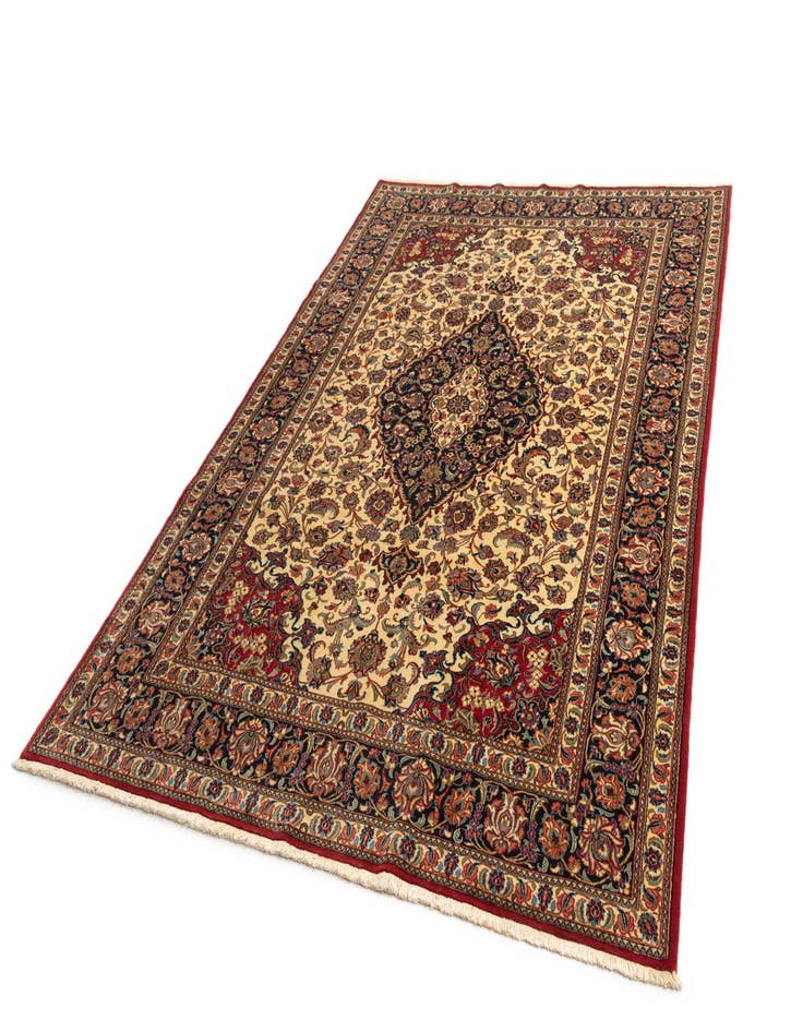 Detail image of  6' 7 x 9' 10  Hand Knotted Qom Persian Rug