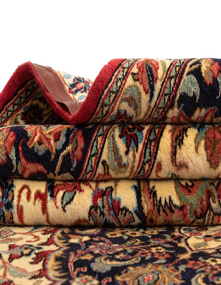 Detail image of  6' 7 x 9' 10  Hand Knotted Qom Persian Rug