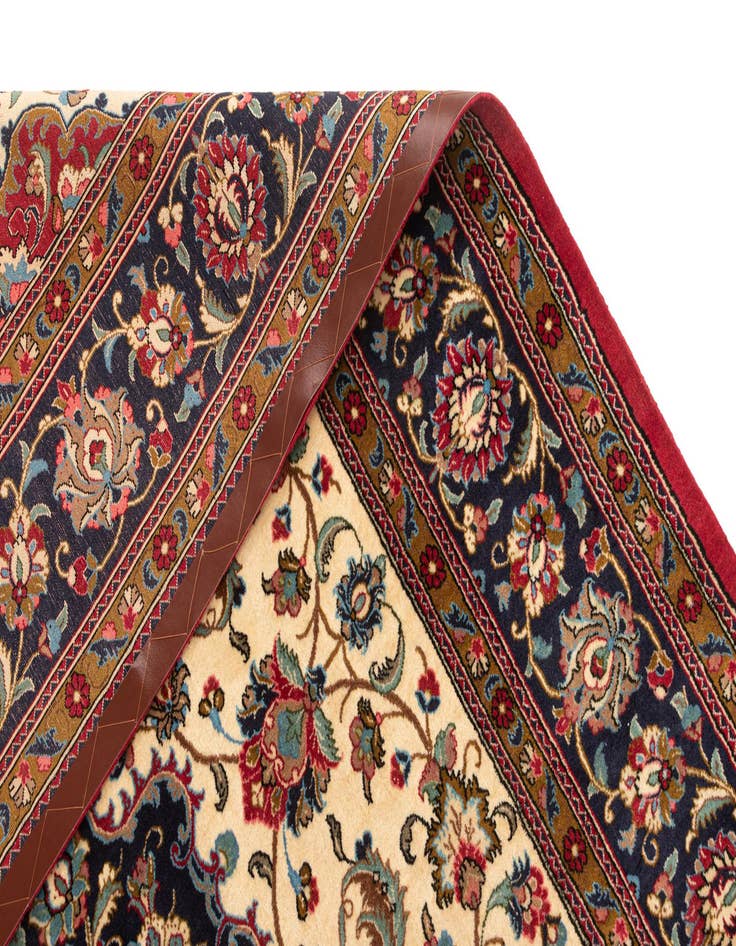 Detail image of  6' 8 x 10'  Hand Knotted Qom Persian Rug