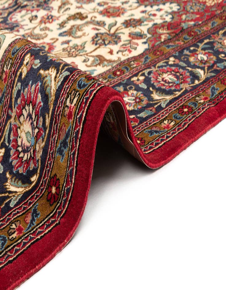 Detail image of  6' 8 x 10'  Hand Knotted Qom Persian Rug