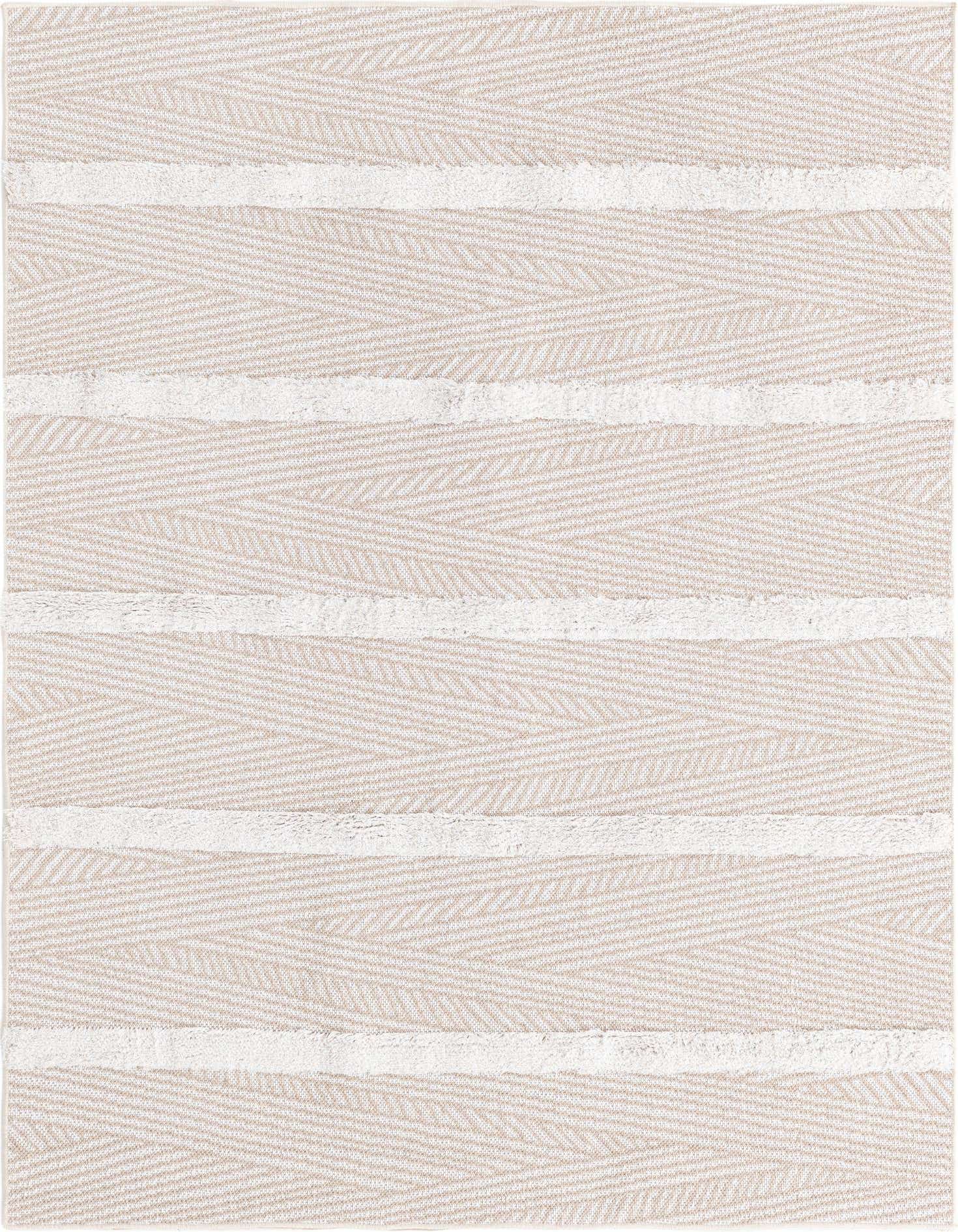 A 4x6 rectangular Rugs.com Sabrina Soto Casa rug featuring a modern stripe pattern in brown and ivory.