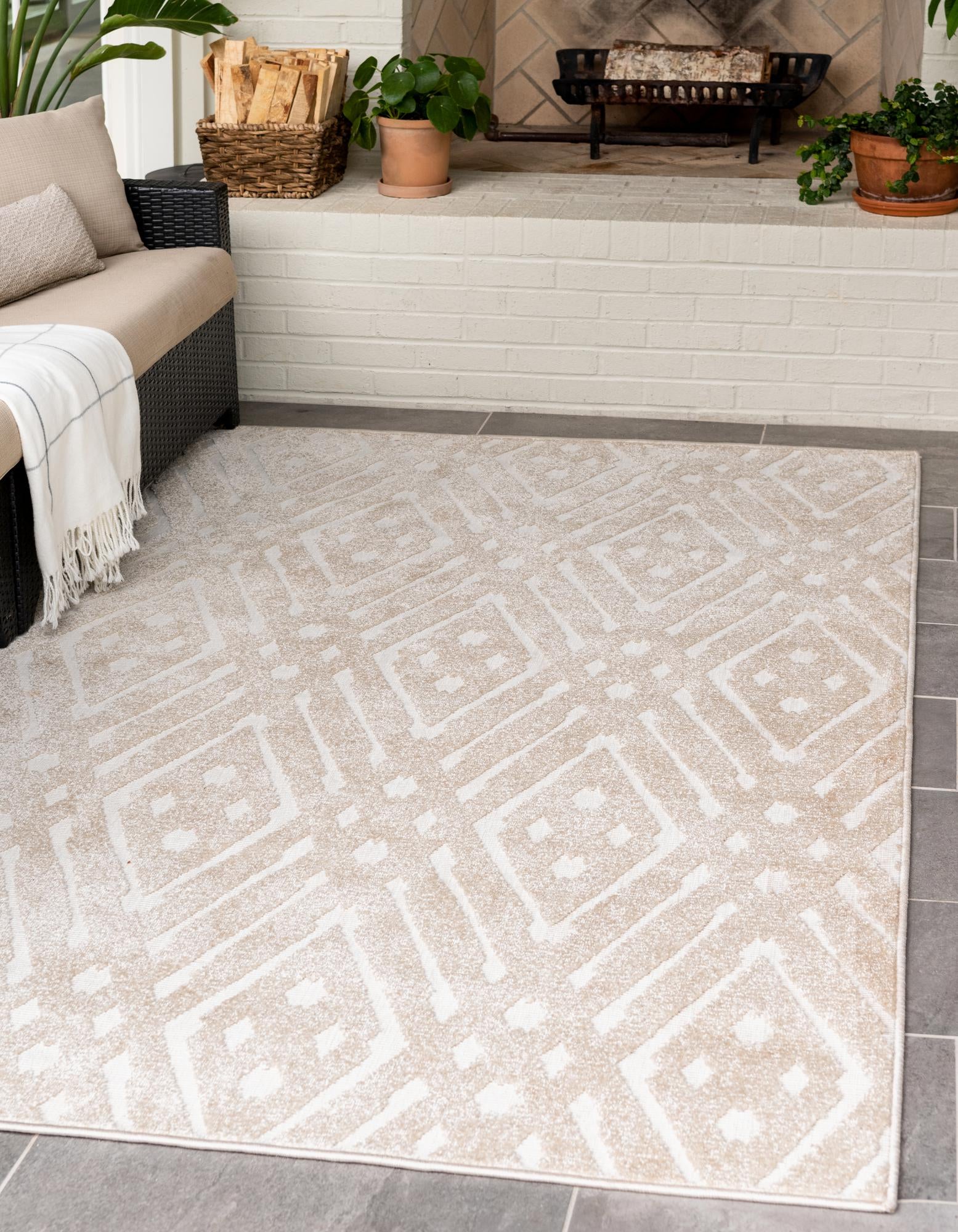 Beige 8' x 10' Sabrina Soto Ella Indoor / Outdoor Rug | Rugs.com