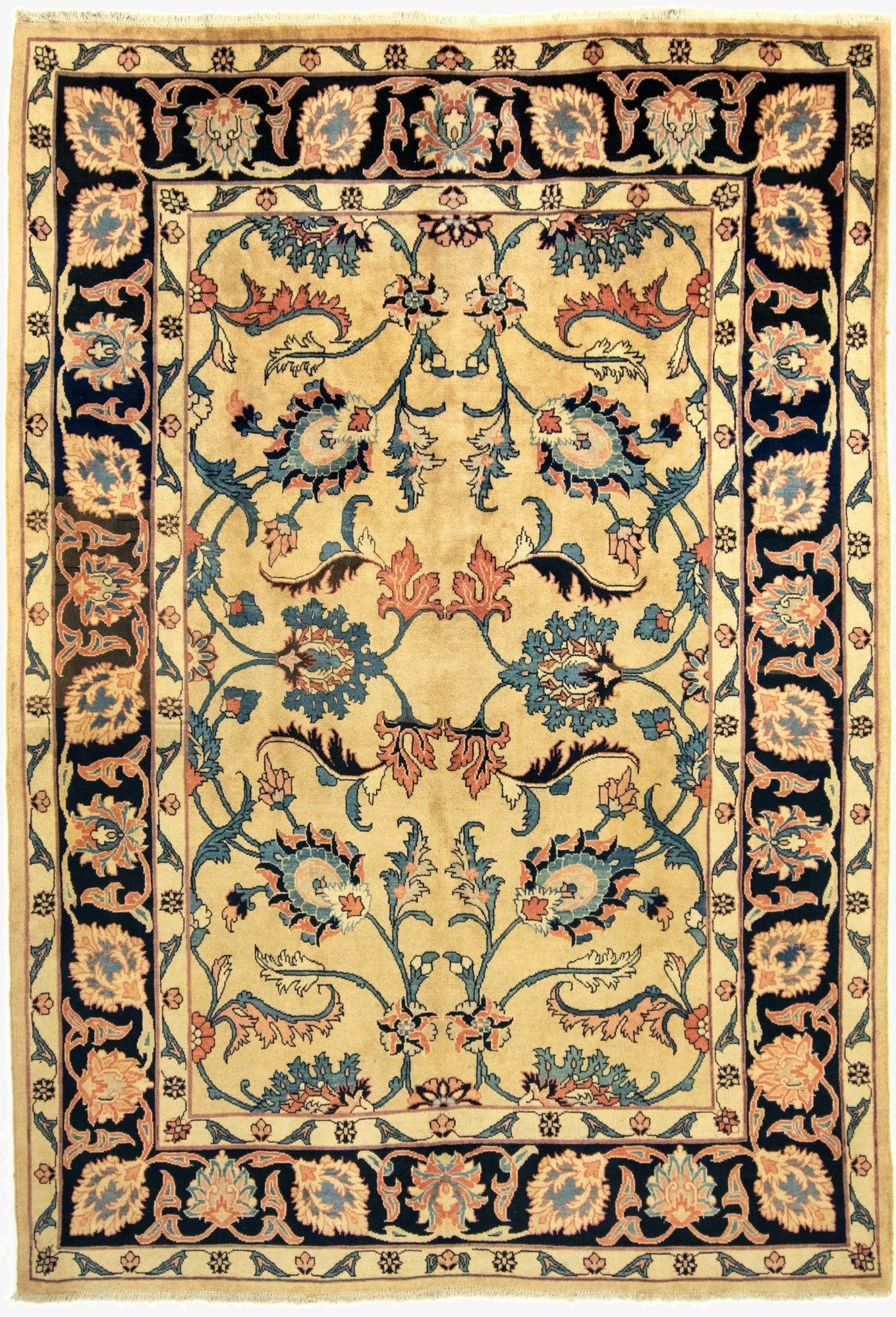  6' 10 x 9' 10  Hand Knotted Sarough Persian Wool Rug