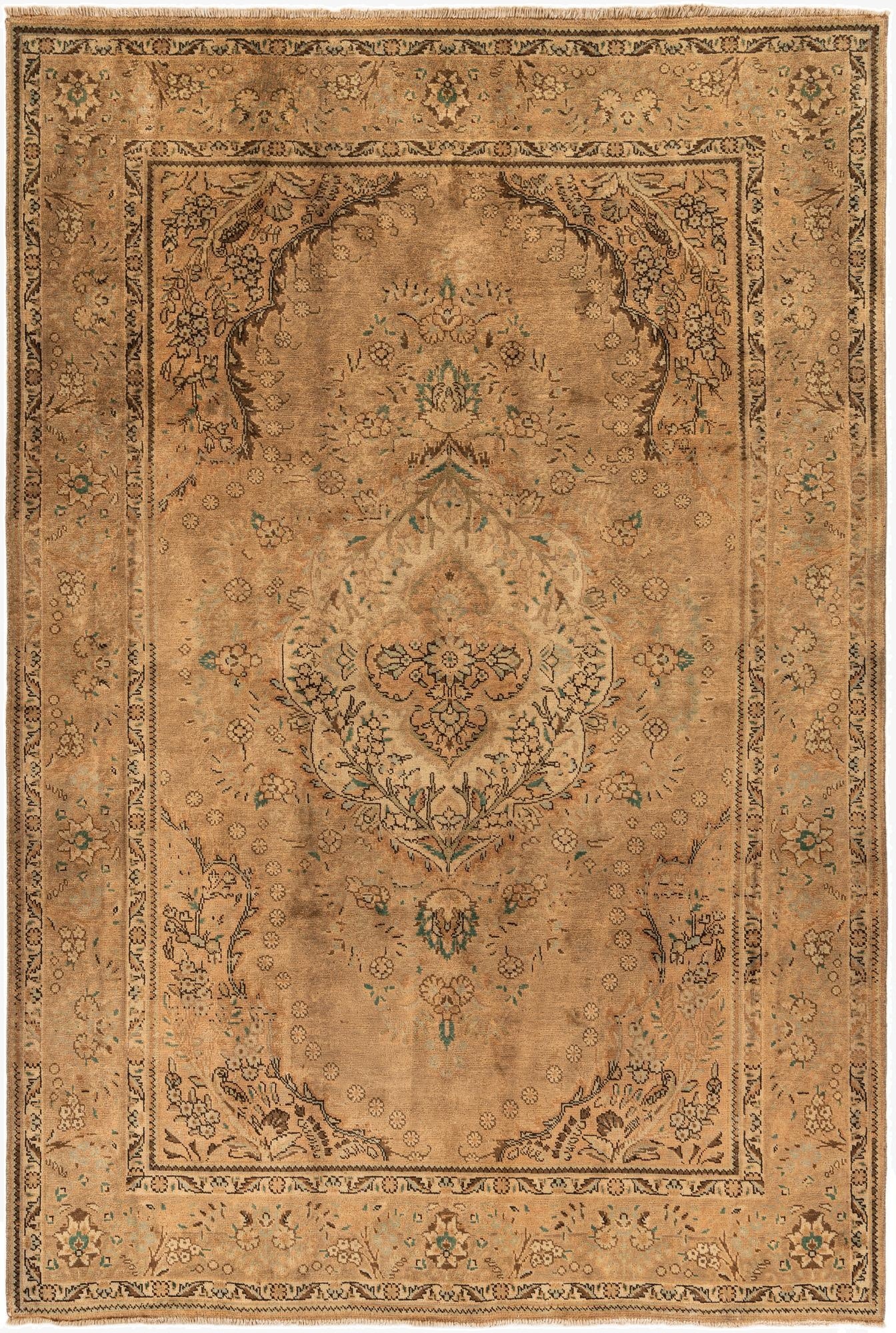  6' 8 x 9' 10  Hand Knotted Sarough Persian Wool Rug