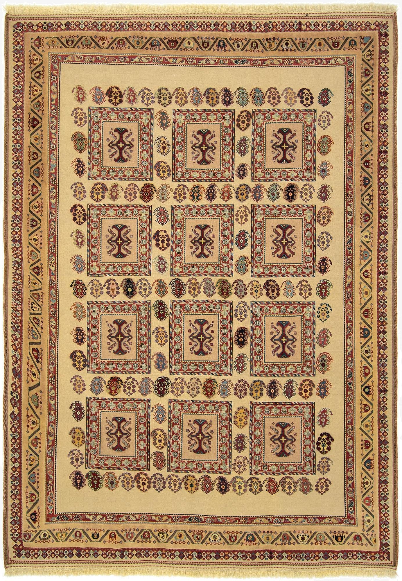  6' 10 x 9' 10  Hand Knotted Sergan Persian Rug