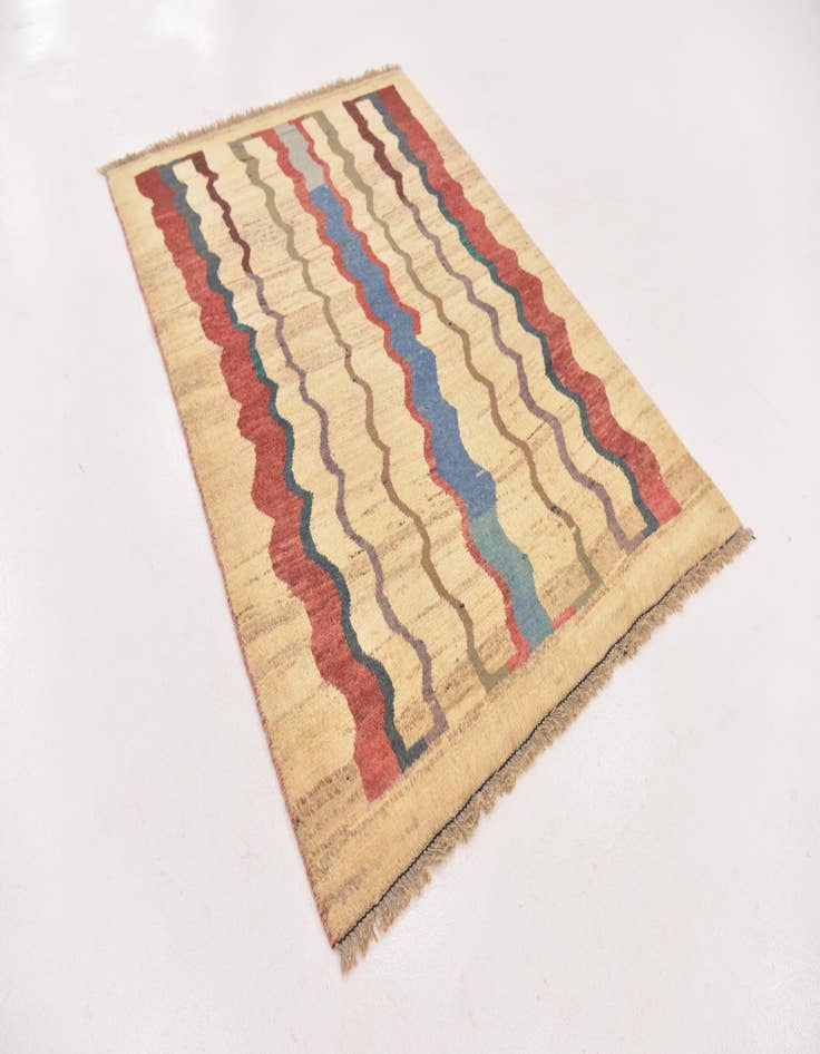 Detail image of  4' x 5' 6  Hand Knotted Shiraz-Gabbeh Persian Wool Rug