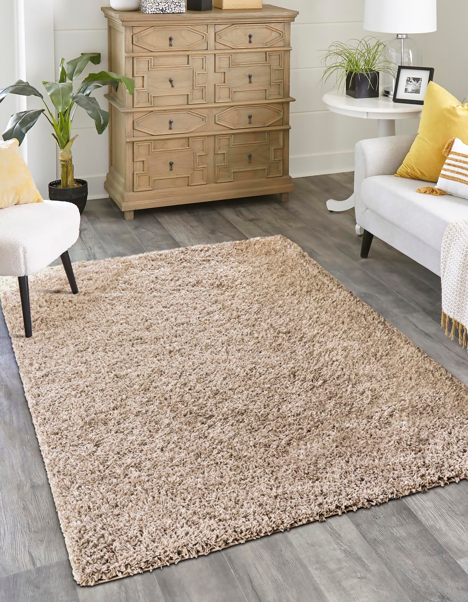  5' x 8' Solid Shag Rug