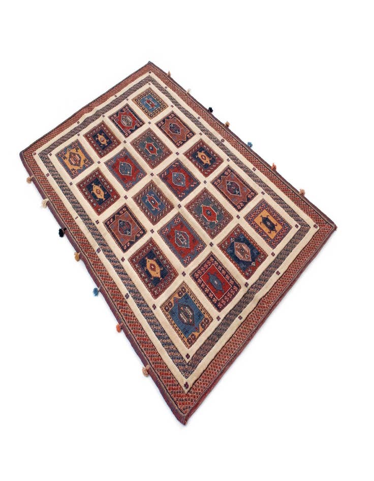 Detail image of 3' 5 x 5' 2 Sumak Kilim Rug